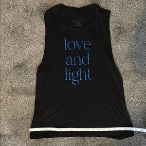 Pure Barre Black Tank Top with Blue Text